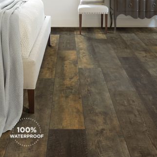 dark brown luxury vinyl plank flooring