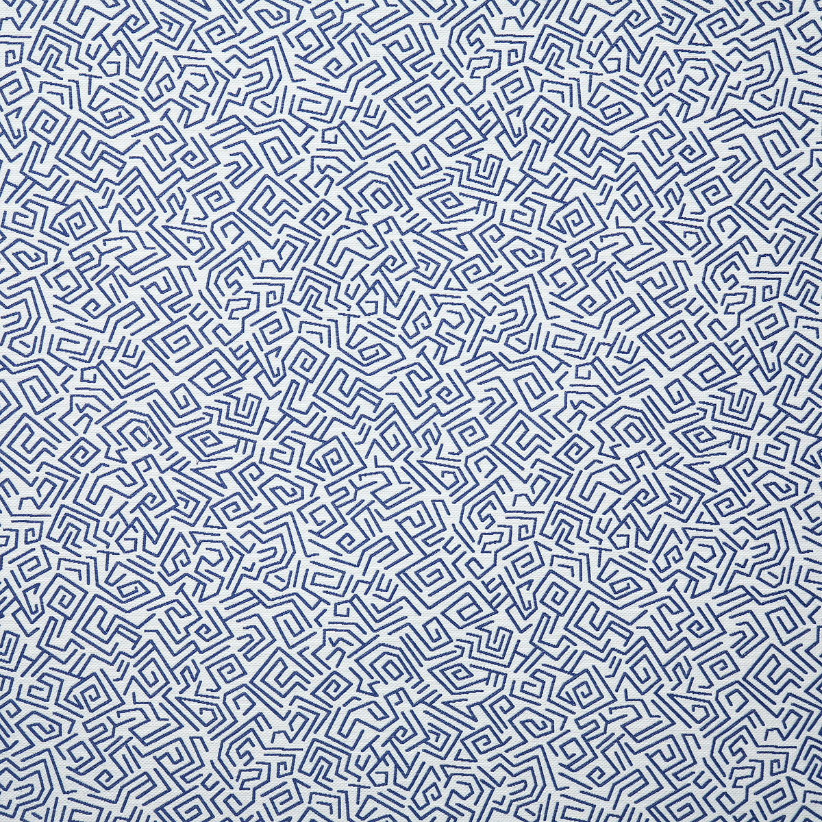 blue geometric pattern fabric swatch