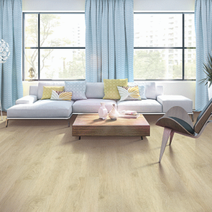 bright luxury vinyl tiles floors in living room