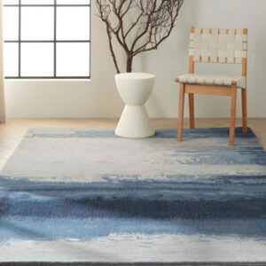 calvin klein area rug in blue tones