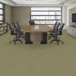 green carpet tile in office