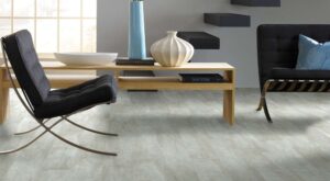 luxury vinyl plank in modern living room