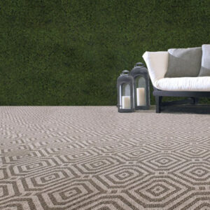 dark grey geometric pattern outdoor rug