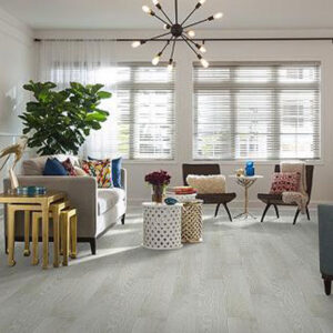 living room with light grey laminate flooring
