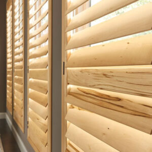 natural wood shutters